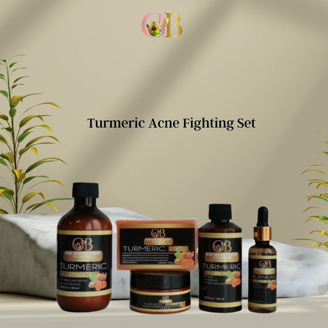 Turmeric Acne Fighting Skincare Set Clear and Glowing Skin Natural and 