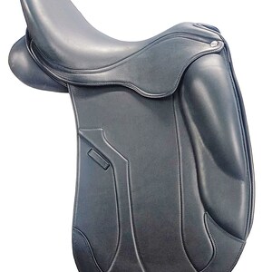 Full Grain Leather Complete Dressage Saddlery Size (17.6 Inches), Color (Black) Set: