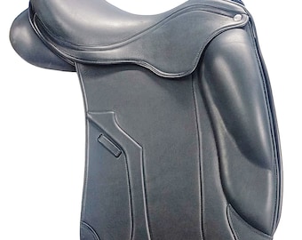 Full Grain Leather Deep Seat Dressage Saddle – 17.6 Inch, Black Rider Tack