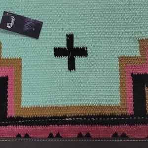 Navajo Woven Wool Horse Saddle Pad & Rope Halter Set (34" x 36") image 10