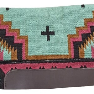 Navajo Woven Wool Horse Saddle Pad & Rope Halter Set (34" x 36") image 2