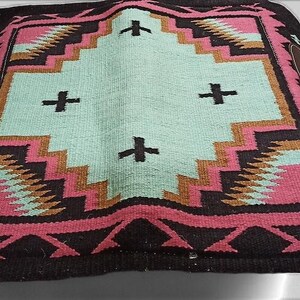 Navajo Woven Wool Horse Saddle Pad & Rope Halter Set (34" x 36") image 9