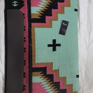 Navajo Woven Wool Horse Saddle Pad & Rope Halter Set (34" x 36") image 5