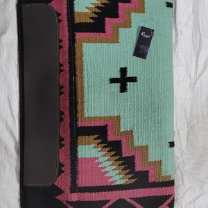 Navajo Woven Wool Horse Saddle Pad & Rope Halter Set (34" x 36") image 7