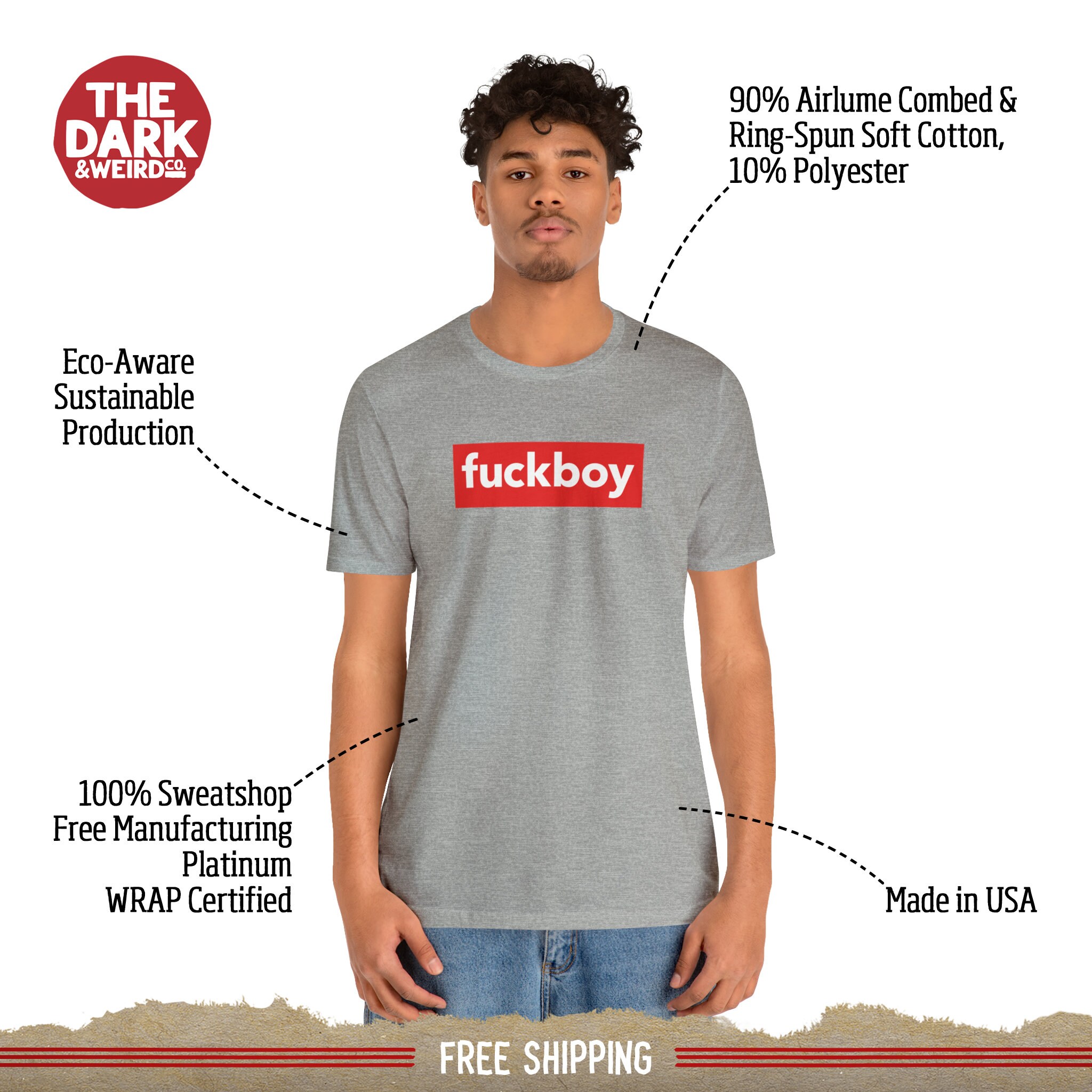 Fuckboy T-shirt: Funny Offensive Quote Tee, Soft Cotton Unisex Fit 