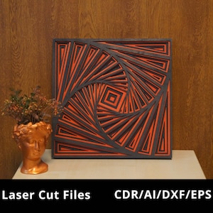 Square Multilayered Wooden Wall Decor Laser Cut File Wood Crafts Cnc Projects | Digital Download | CDR/AI/DXF