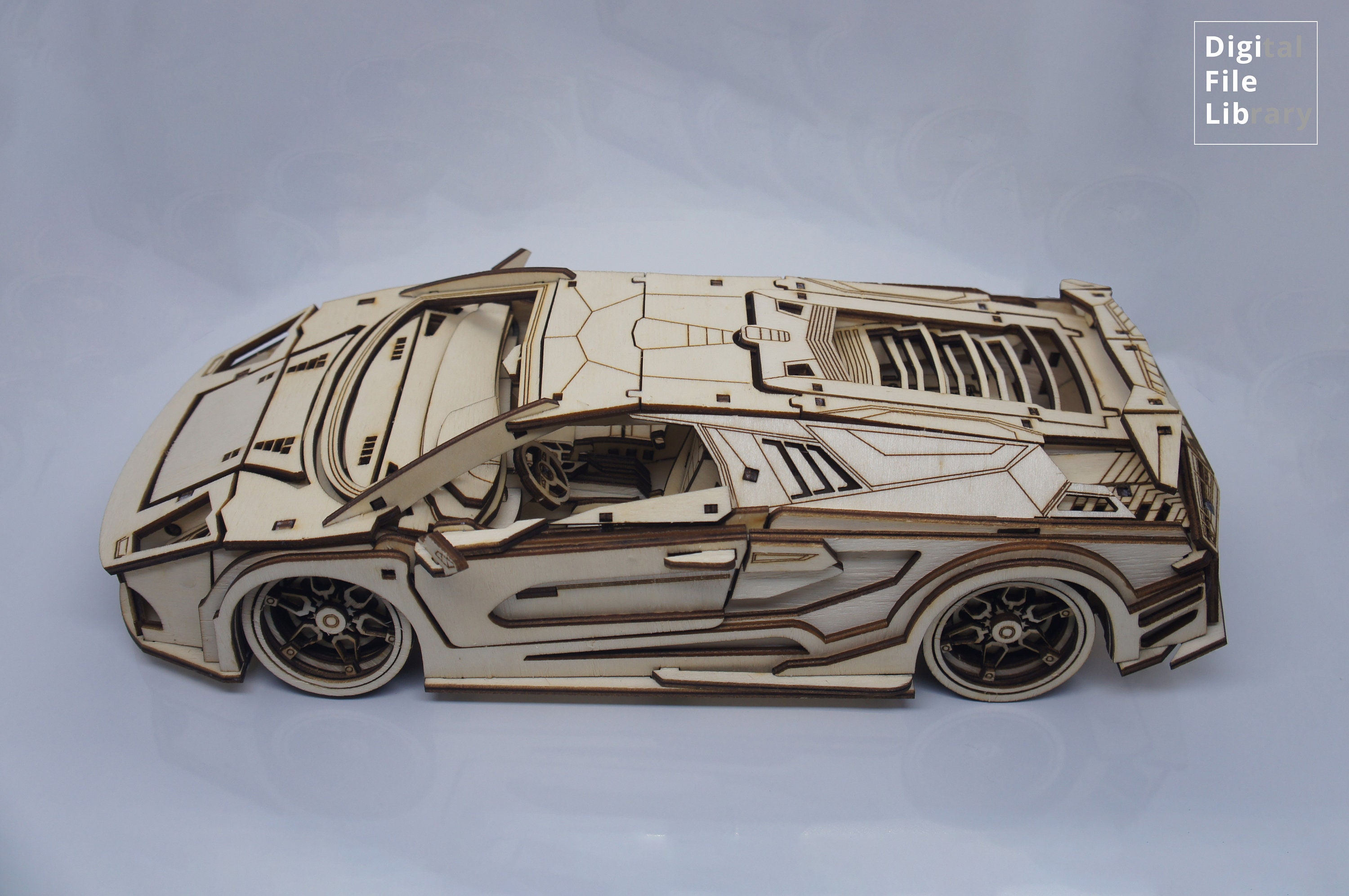 Lamborghini 3D Car Model Laser Cut Files | Digital Download