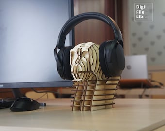 Singe casque support fichier découpé au Laser | Téléchargement numérique | CDR/DXF/SVG/eps/ai