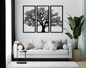 Arbre mur métal découpé au Laser fichier ai svg dxf cdr pdf dwg | CNC Cutting Router Digital Vector Instand Télécharger