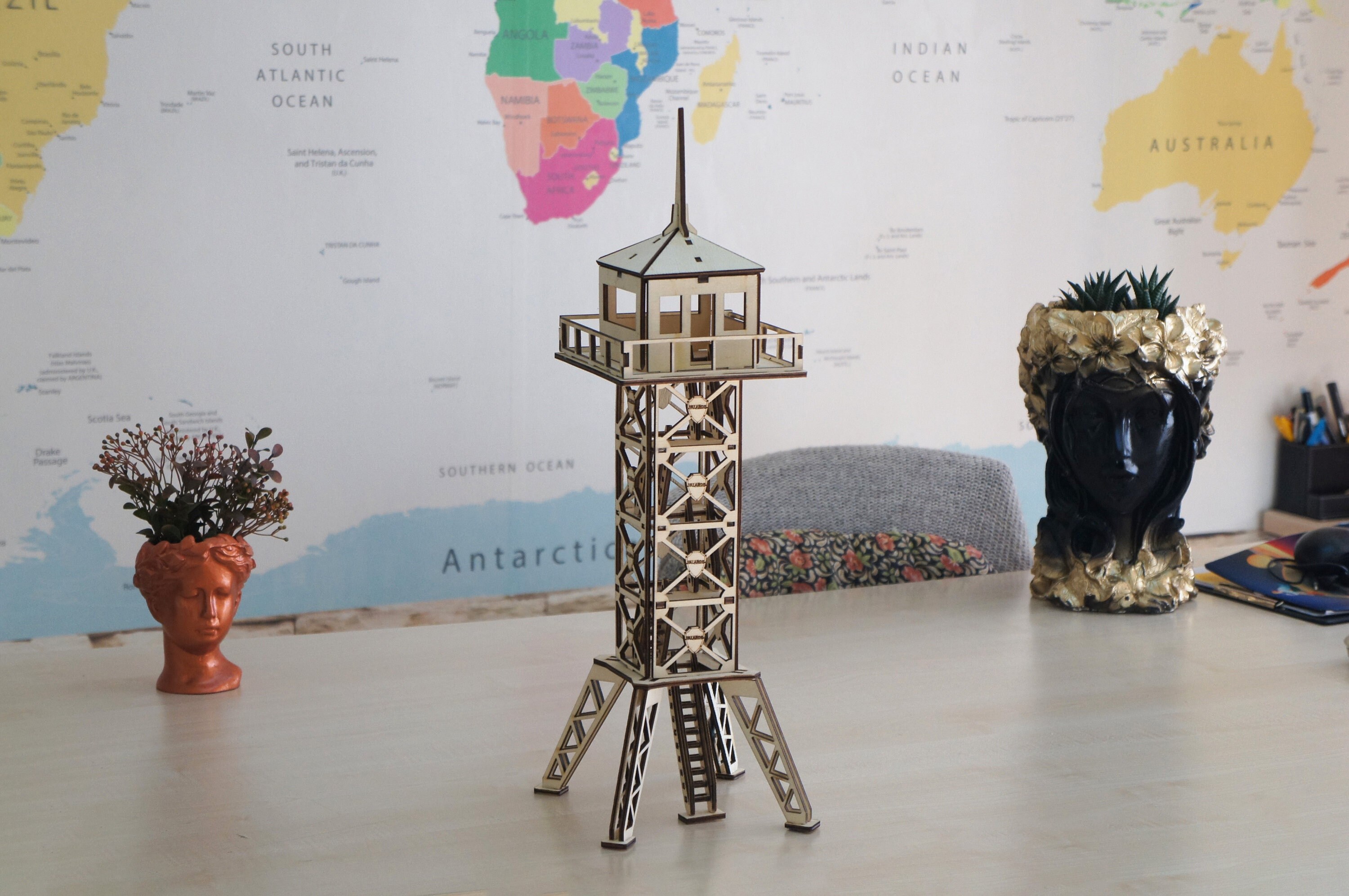 Military Observation Tower CNC Laser Cut File, 3D Wooden Puzzle | Digital Download | cdr/dxf/eps/ai/dwg