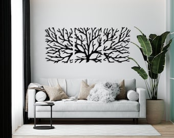 Arbre branche mur métal découpé au Laser fichier svg dxf cdr pdf dwg | CNC Cutting Router Digital Vector Instand Télécharger