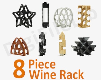 8 Piece Wine Rack Craft Plan Pack | DIY | Digital Download | PDF / CDR