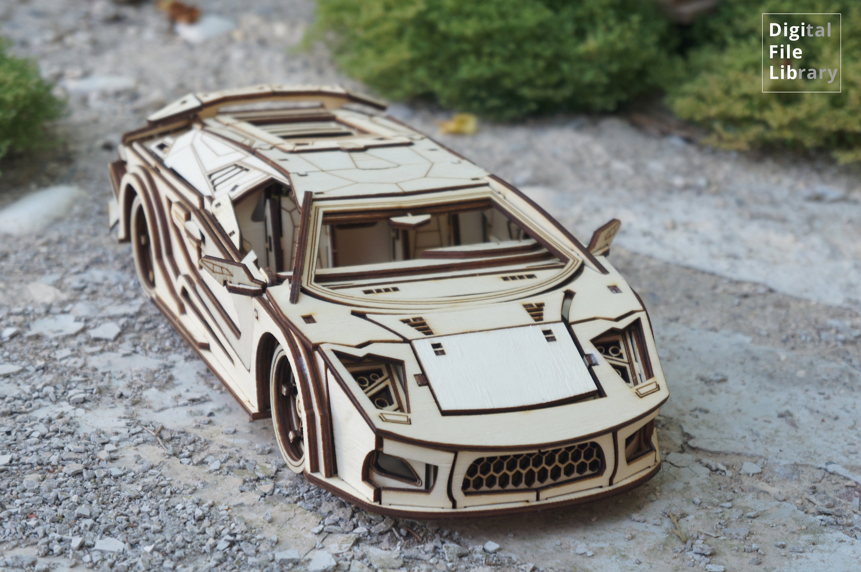 Lamborghini 3D Car Model Laser Cut Files | Digital Download