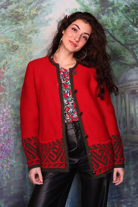 Chaqueta roja larga hotsell