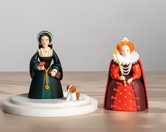 Elizabeth I et Anne Boleyn, ensemble mère et fille, objets d'art londoniens à collectionner, livre design souvenir, collection Tudor