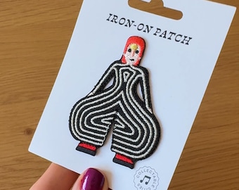 Glam Rock Embroidered, Iron-on Patch - Tape, music, boogie, David Bowie, Rock
