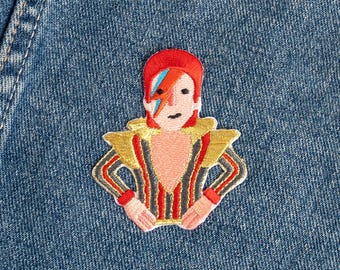 Écusson brodé thermocollant Ziggy - Musique, rock, David Bowie, rock