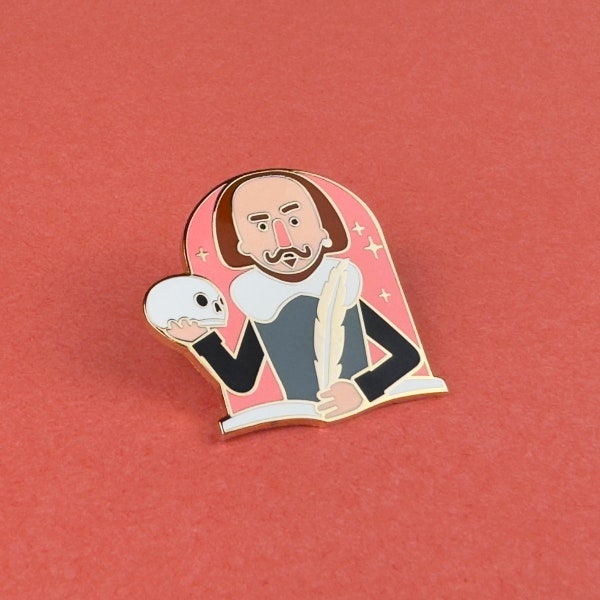 Shakespeare Emaille Pin I London Souvenir Sammler Design britischer Buchautor Dichter William