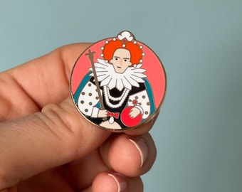 Elizabeth I Enamel Pin I London Souvenir Collectible Design British Book Tudor Royal British