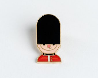 Pin de esmalte de la Guardia Real I Recuerdo de Londres Figura de diseño coleccionable Ilustración británica Recuerdos históricos de la Reina Real