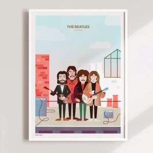 The Beatles A3 Risograph Print I Illustration Art Poster London Riso Music Limited Lennon McCartney