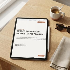 Interrail Planner GoodNotes |Europe Backpacker Itinerary Budget Tracker |Schengen Visa Days Calculator|Interactive Digital Download for iPad