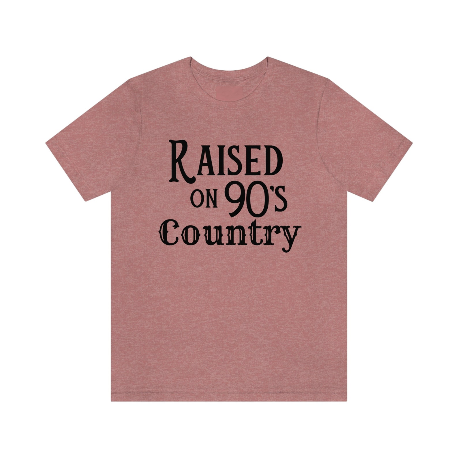 Raised On 90’s Country Vintage T-Shirt For Women - Letter Print Tee, Caramel, Sizes S-XXL