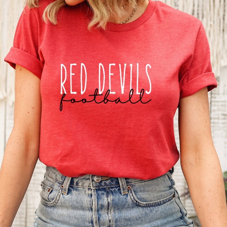 Custom Football Shirt Custom Football Team Shirt Red Devils Etsy