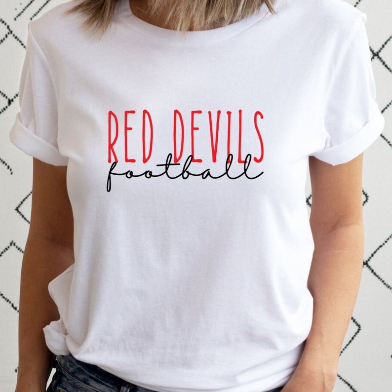 Custom Football Shirt Custom Football Team Shirt Red Devils Etsy