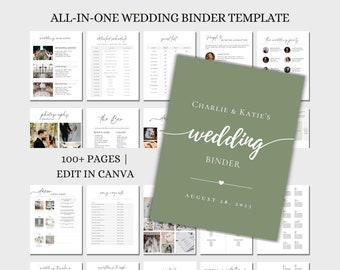 Wedding Day Binder Template, Customizable Canva Planner (Digital Download)