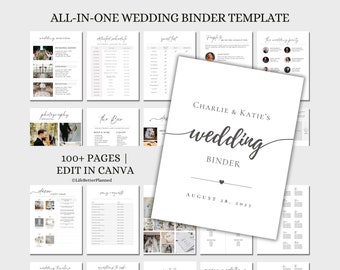 Wedding Day Binder Canva Template, Planner, Itinerary (Digital)