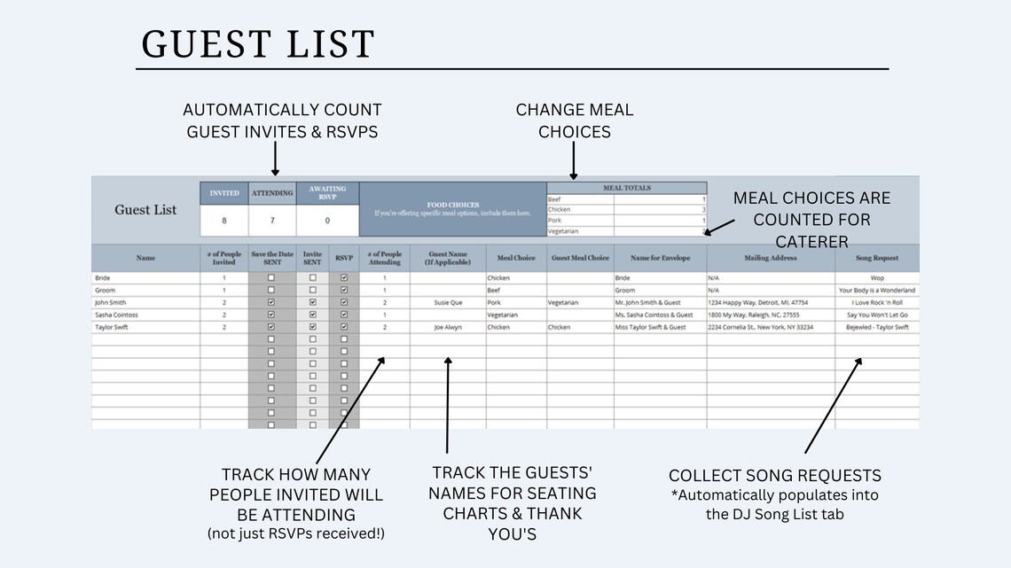 Wedding Planning Excel Spreadsheet Wedding Budget Planner Etsy