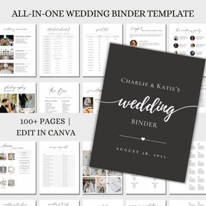 All-in-One Wedding Day Binder Template, Wedding Itinerary, Wedding Day Information, Wedding Day Coordination, Digital Canva Template