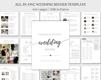 Wedding Day Binder Template, Canva Editable (Digital Download)