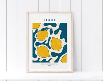 Lemon Citrus Art Print – Mediterranean Kitchen Decor (Digital Download)
