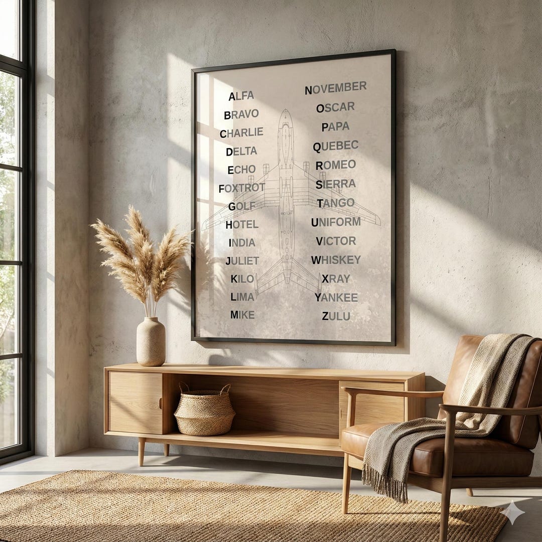 Aviation Alphabet Poster - NATO Alphabet Print - Pilot Cabin Crew ...