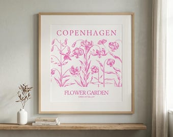 Copenhagen Flower Garden Print – Danish Pastel Floral Wall Art (Digital Download)