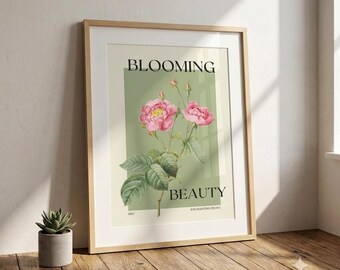 Vintage Floral Art Nouveau Print - Botanical Flower Poster (Digital Download)
