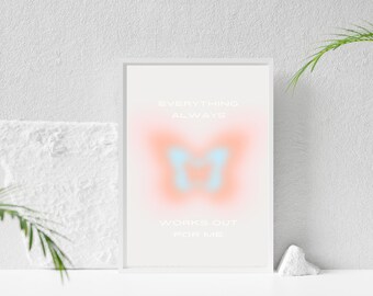 Aura Butterfly 777 Affirmation Print – Spiritual Pastel Nursery Art (Digital Download)