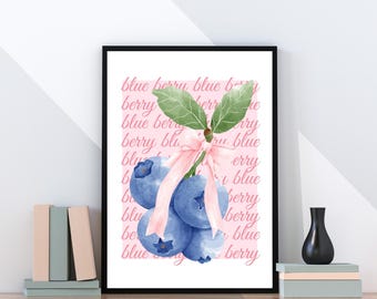 Blueberry Coquette Print, Girl Room Decor (Digital Download)