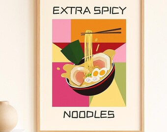Korean Noodles Poster – Trendy Food Wall Art (Digital Download)