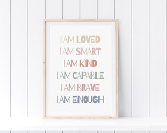 Pastel Affirmation Spell Poster – Children's Room Decor (Digital Download)