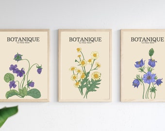 Botanic Flower Print Set – Scandinavian Floral Wall Art (Digital Download)
