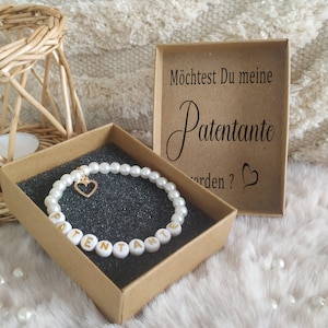 Möchtest Du meine Patentante werden Taufpatin fragen Patentante fragen Armband mit Geschenkbox personalisiert gratis liebevoll verpackt