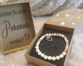 Möchtest du meine Patentante werden Patentante fragen Taufpatin fragen Armband in einer schönen Geschenkbox gratis liebevoll verpackt