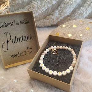 Would you like to be my godmother? Ask godmother bracelet with pendant, lovingly packaged in a beautiful gift box for free upon request