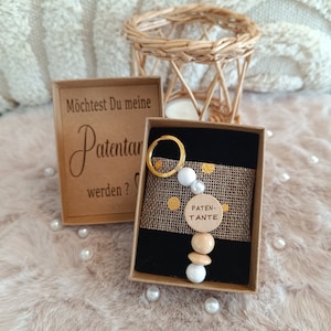 Möchtest Du meine Patentante werden Patentante fragen Taufpatin fragen Schlüsselanhänger mit Geschenkbox gratis liebevoll verpackt