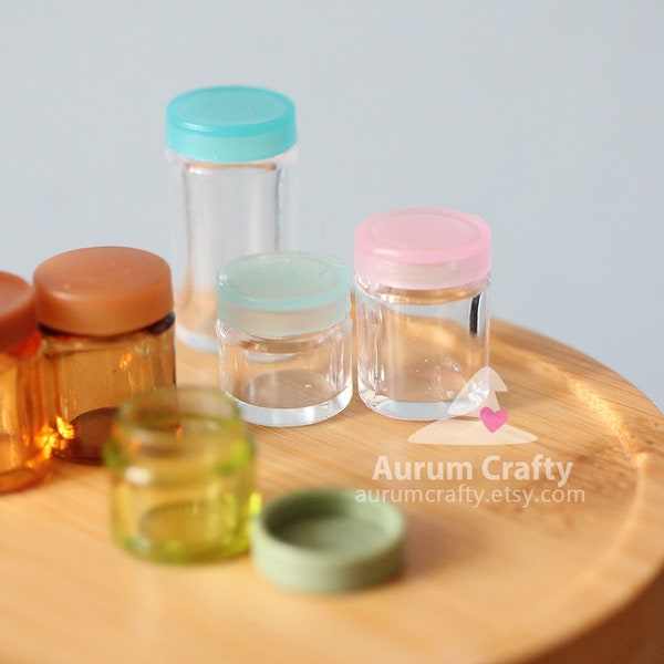 Mini Storage Jar Mold with Lid – Miniature Silicone Mold for Resin, Dollhouse Mini Jar, Tiny Container, Fake Food, Kawaii Storage