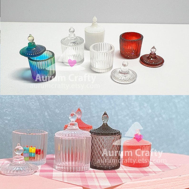 Mini Candy Jar Mold with Lid – Miniature Silicone Mold for Resin, Dollhouse Mini Jar, Fake Food Container, Tiny Storage Jar image 3
