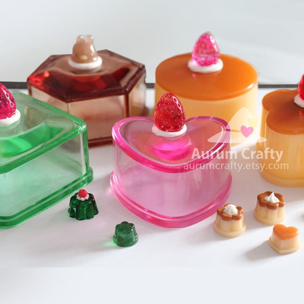 Handcrafted silicon mould, mold of resin mini container of pudding shaped with smooth surface and transparent color